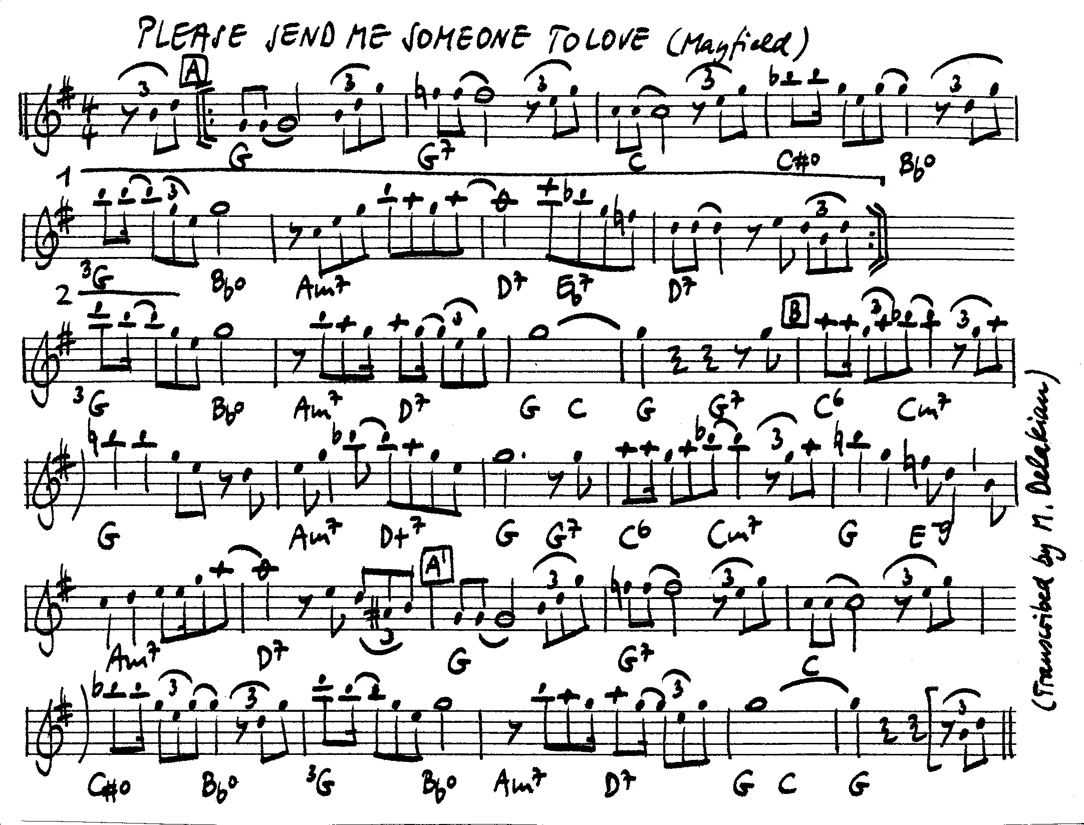 please send ma someone to love free jazz leadsheet - Courtesy of the Jungle Jazz Band